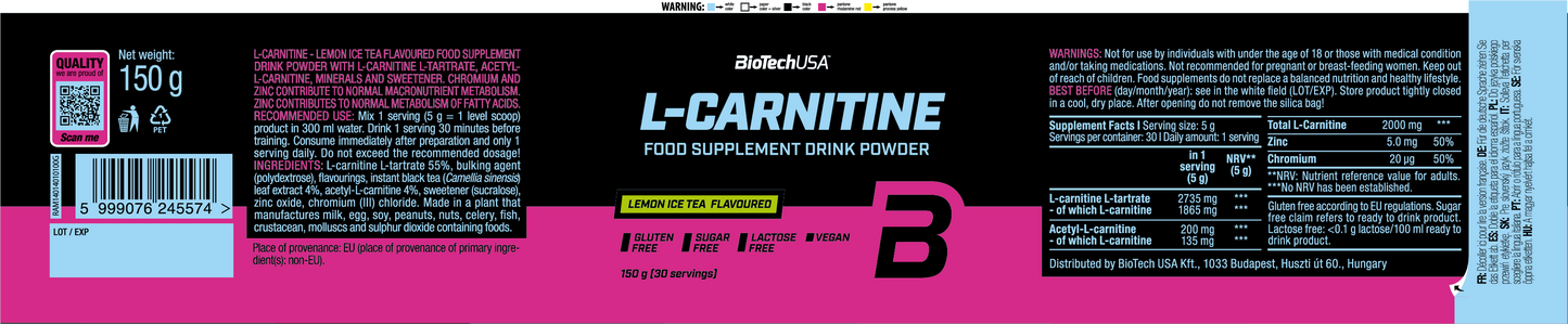 L-Carnitine bevanda in polvere - 150 g