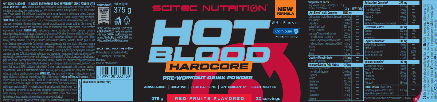 Hot Blood Hardcore 375g