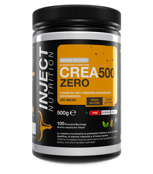 CREA500 ZERO Creatina Monoidrato (500 Grammi) INJECT NUTRITION