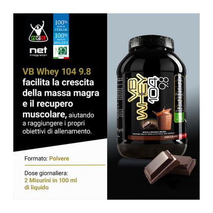VB WHEY 104 9.8 - Integratore Di Proteine In Polvere Per La Crescita Muscolare